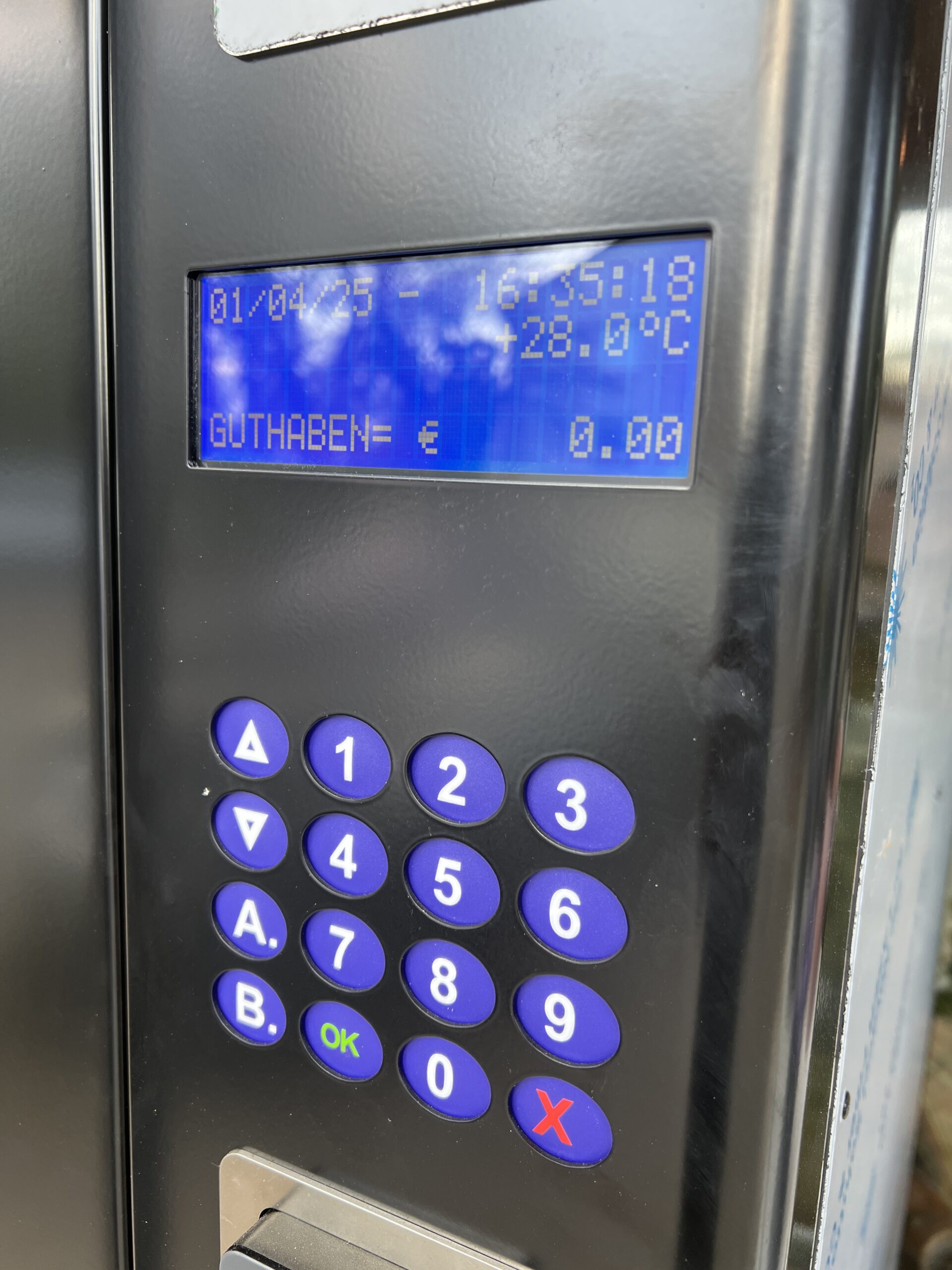 Tastatur Bedienfeld vom Blumenautomaten